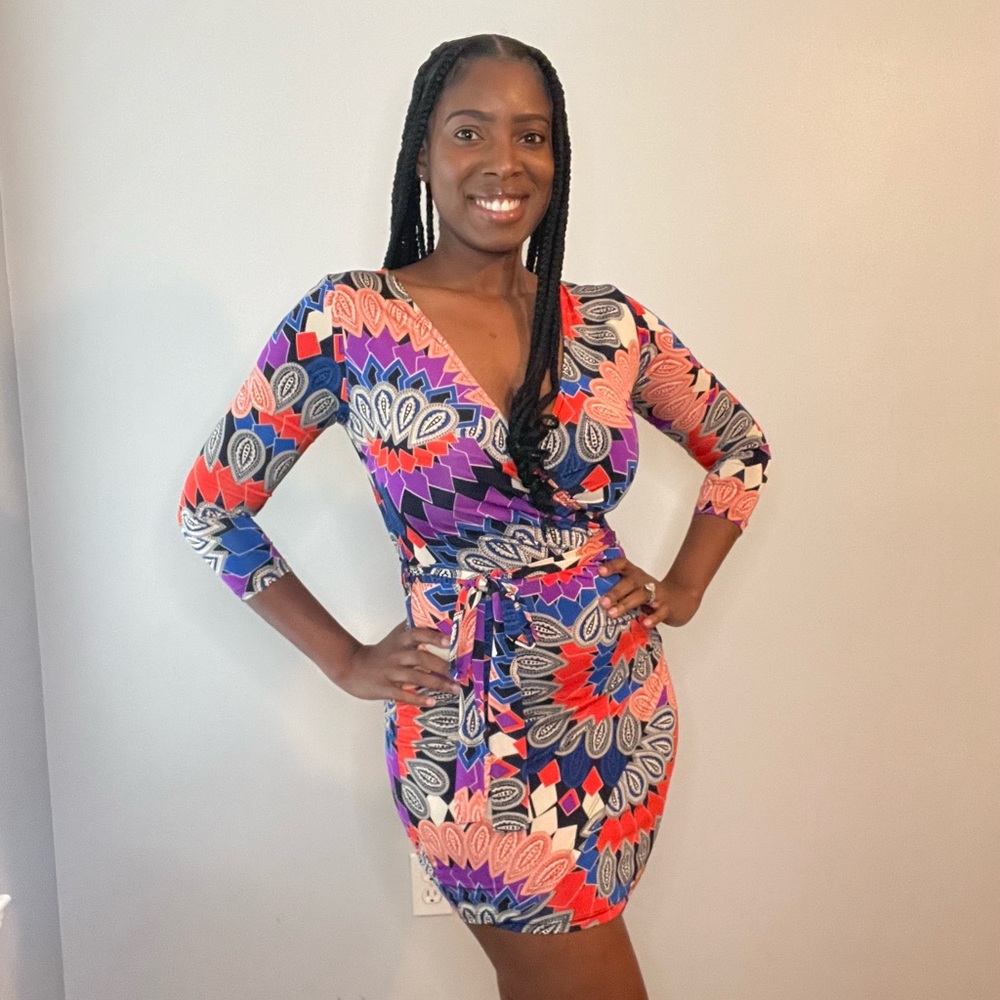 Paisley Purple Wrap Mini Dress